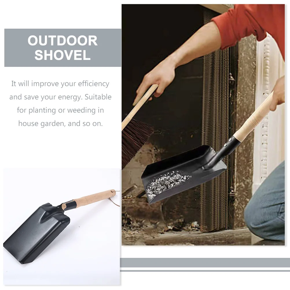

2pcs Garden Durable Iron Spade Snow Removal Tool Outdoor Ice Breaking Planting Easy Storage Metal Shovel