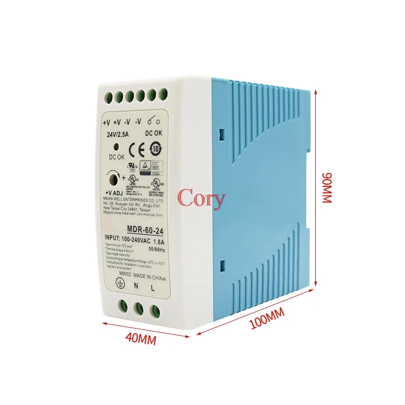 MDR-60 Din Rail Power Supply 60W 12V 5A,Guide switch power supplyAC 110v/220v Transformer To DC 12v 50/60Hz