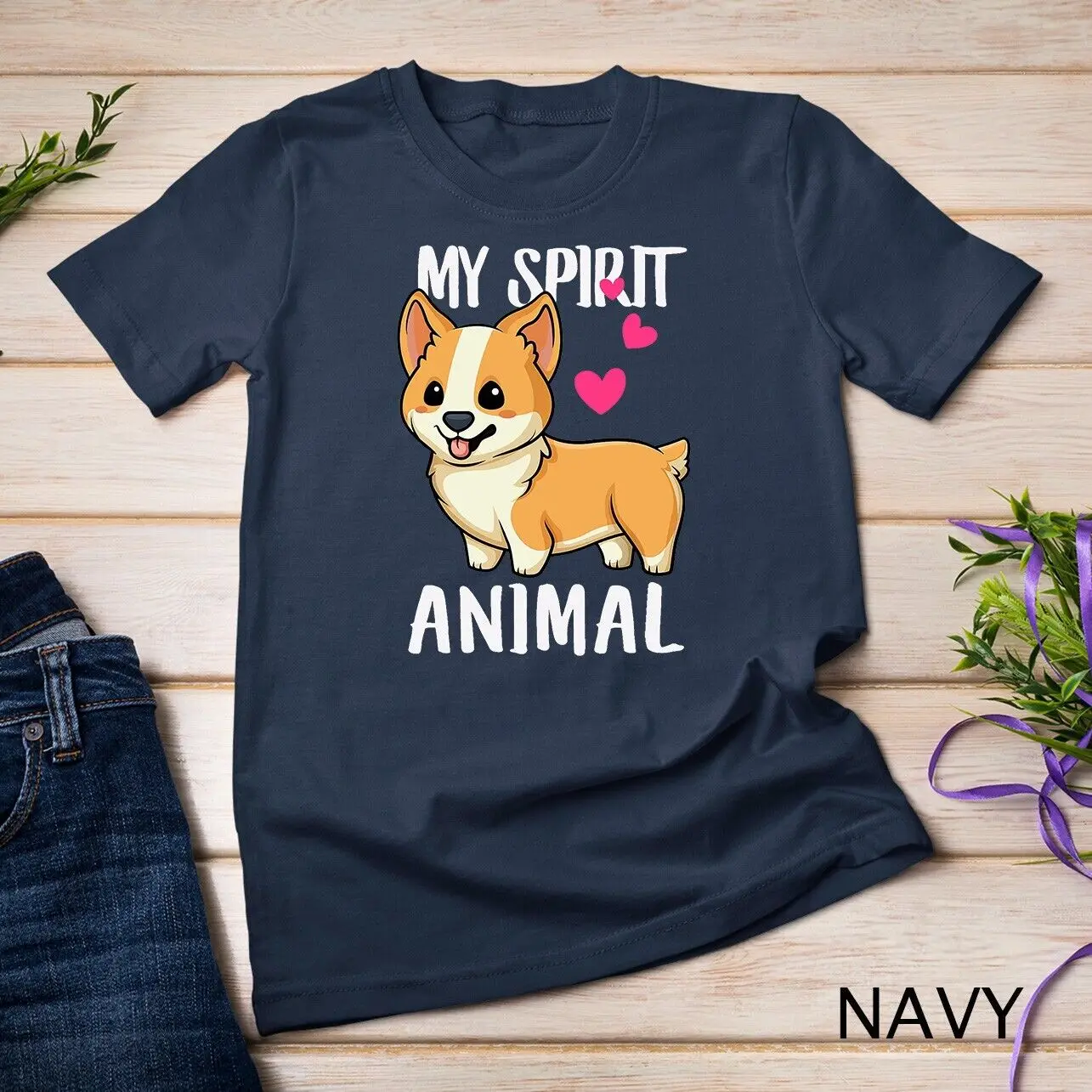 

My Spirit Animal, Corgi Lover Dad Mom Funny Kidding T-Shirt Unisex T-shirt