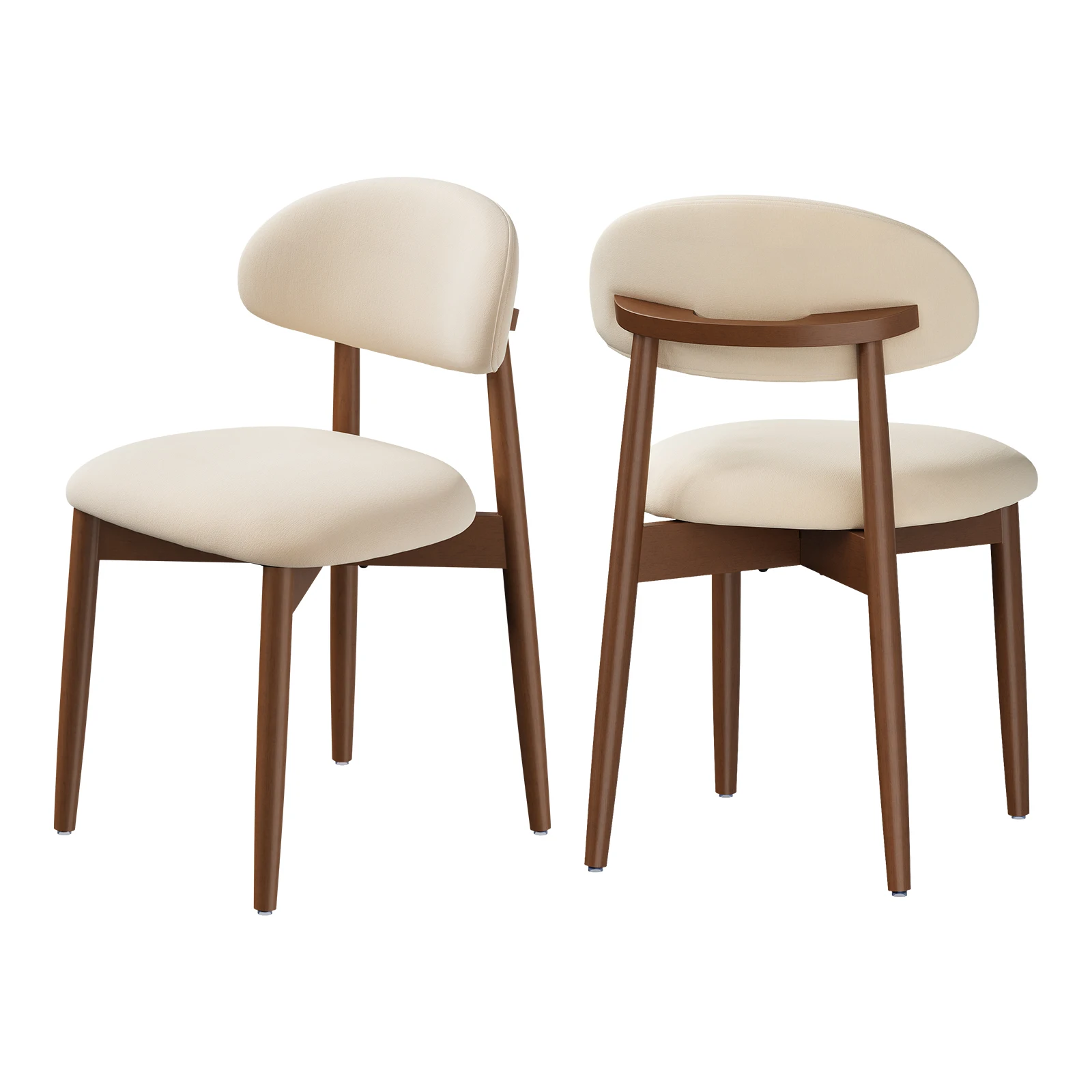 WOLTU, set da 2 sedie da pranzo in ciniglia con gambe in legno massello, design moderno, schienale ergonomico, ideale per sala da pranzo e soggiorno.