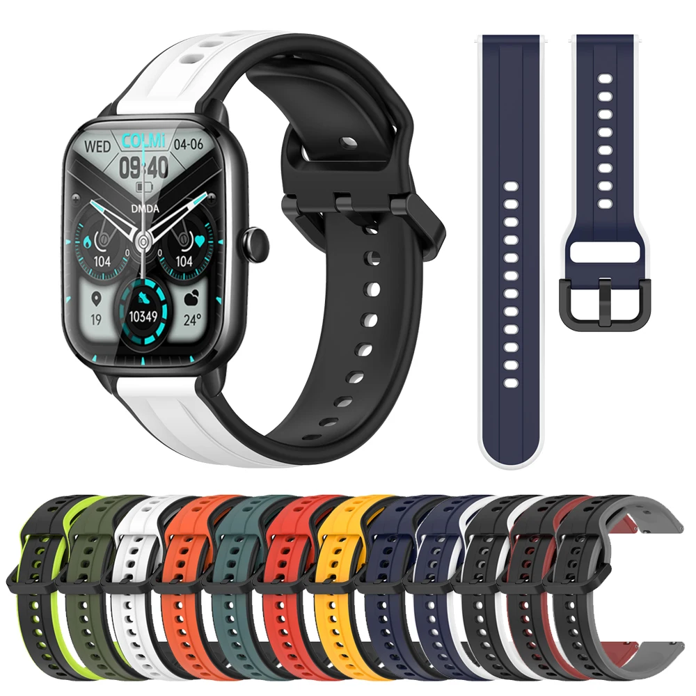 Cinturino in Silicone da esterno 20 22mm per cinturino COLMI C60/C61/C81/P73/P71/P68/P28 Plus/I31/V68/V70/v23/M42 braccialetto accessori cinturino
