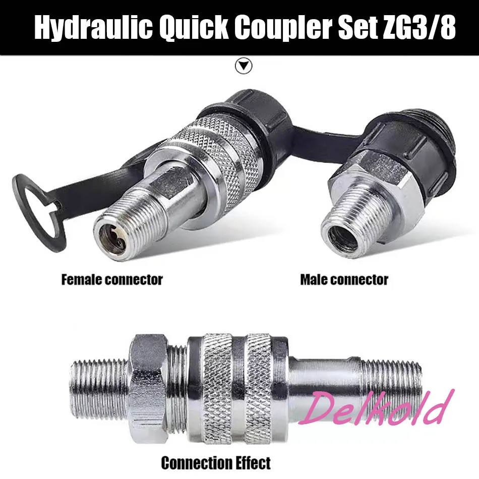 1Pc 3/8\'\' NPT Hydraulic Quick Coupler Hydraulic Tools Accessories Hydraulic Quick fittings Set Zg3/8 Hydraulic Connector