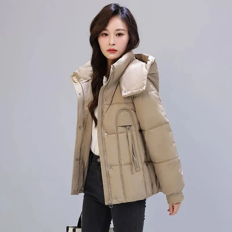 

Fashion Short Women Jacket New Winter Parkas Female Down Cotton Jackets Hooded Casual Thick Warm Parka Coat Female Outwear
