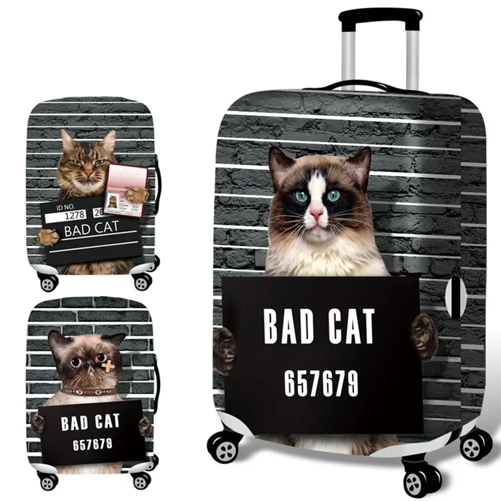 Elastic Luggage Cover Cartoon Cat Waterproof Baggage Dust Case Cover Anti-scratch Dustproof Suitcase Protector Cover Travel