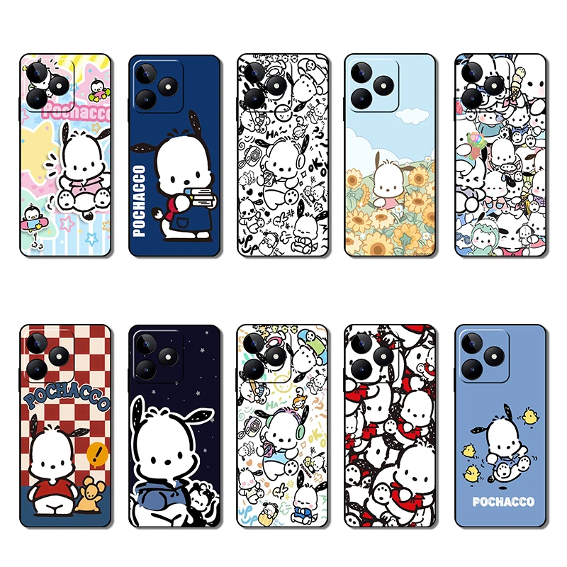 Realme Narzo 20 Pro 70X N65 20A GT2 GT Neo 2 3 3T Pochacco  Creative Design Soft Black Phone Case