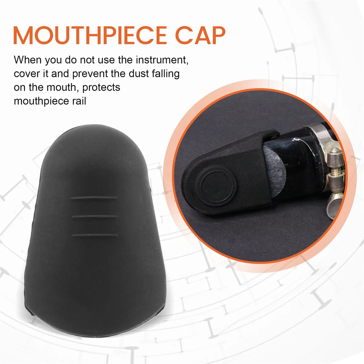 Gumowa nakładka na ustnik do saksofonu klarnetowego chroni delikatną końcówkę w kolorze czarnym
