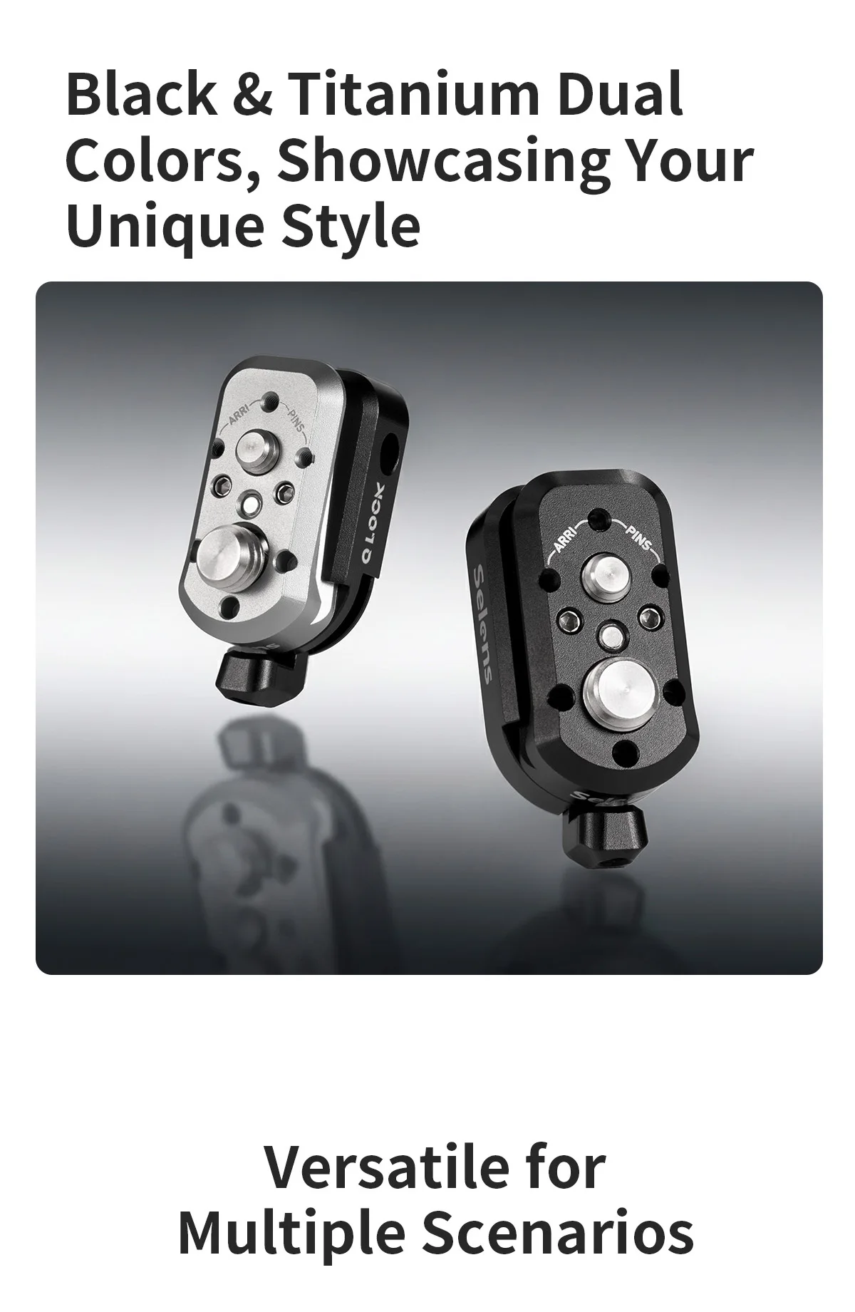 Selens Alu-Legierung Q-Lock Mini Schnellmontage-Kit mit mehreren 1/4-, 3/8- und ARRI-Positionierungslöchern für NATO-Verlängerungen an Käfigen, Magic Arm – Detail 12