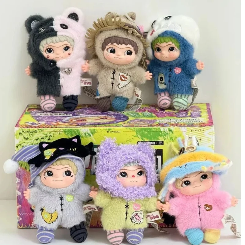 

Wakuku Fuzzy Series Blind Box Plush Doll Kawaii Anime Figure Mystery Box Cute Animal Dress Up Plushie Keychain Bag Pendant Gift