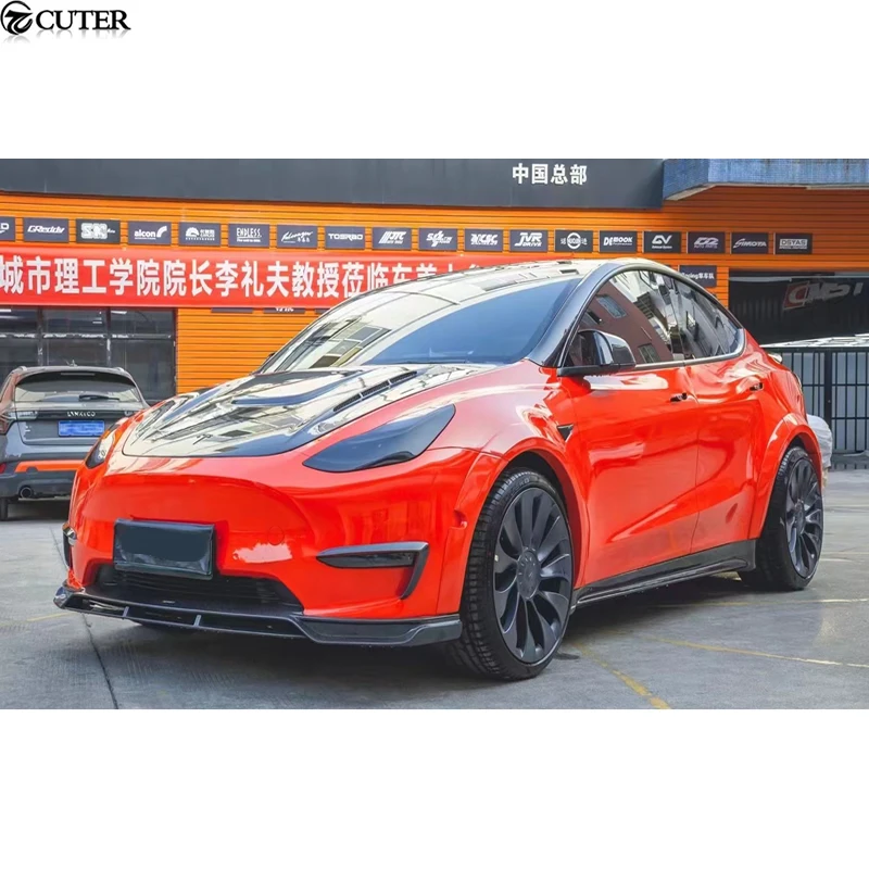 Model Y Carbon Fiber Front Lip Rear Diffuser Side Skirts Rear Spoiler for Tesla Model Y Car body kit