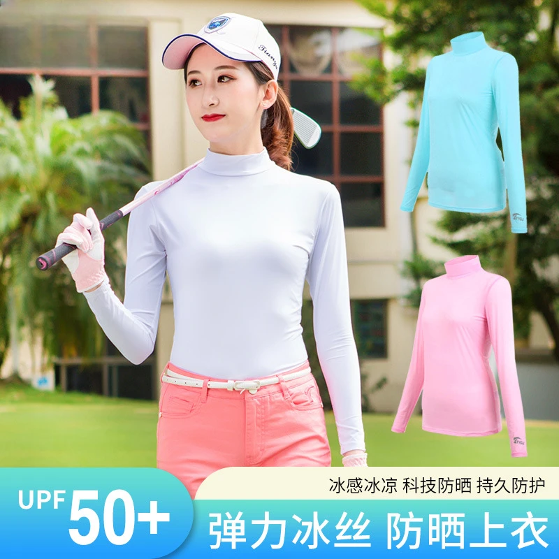 Ice Silk Undercoat for Women, Thin Long-Sleeved Ball Clothes, Sun Protection, Summer