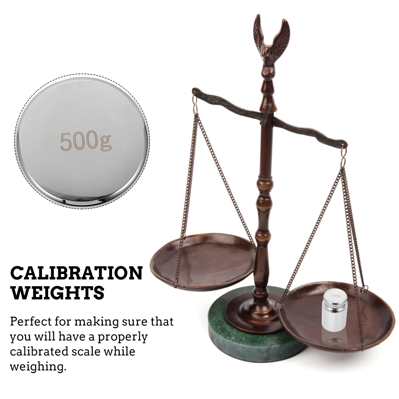 

500G Calibration Weight Balance Digital Weights Steel Weight Educational Instrument Teaching Prop Plating Chrome Weights For Lab