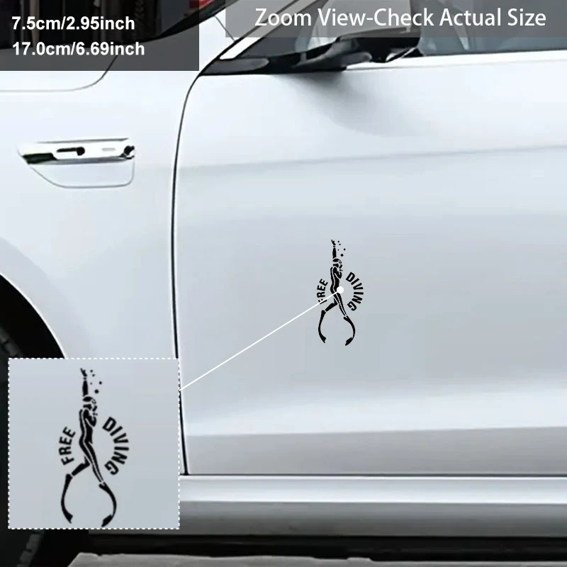 Freediving Sticker Diving Vinyl Decal Waterproof Self Adhesive for Motorcycle Laptop Water Bottle Irregular Shape Decor
