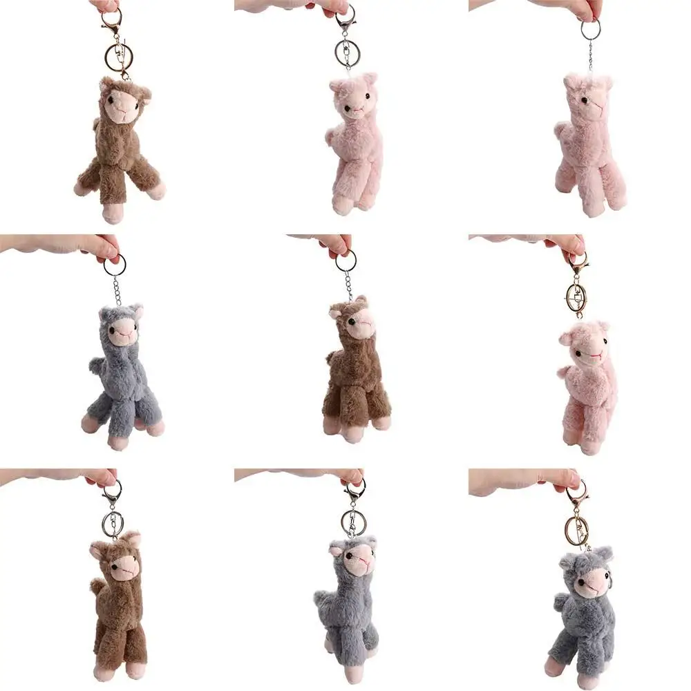 Handgemaakte sleutel Trinket rugzak accessoire pluche pop hanger knuffel sleutelhanger Alpaca sleutelhanger dier sleutelhanger schapen sleutelhanger
