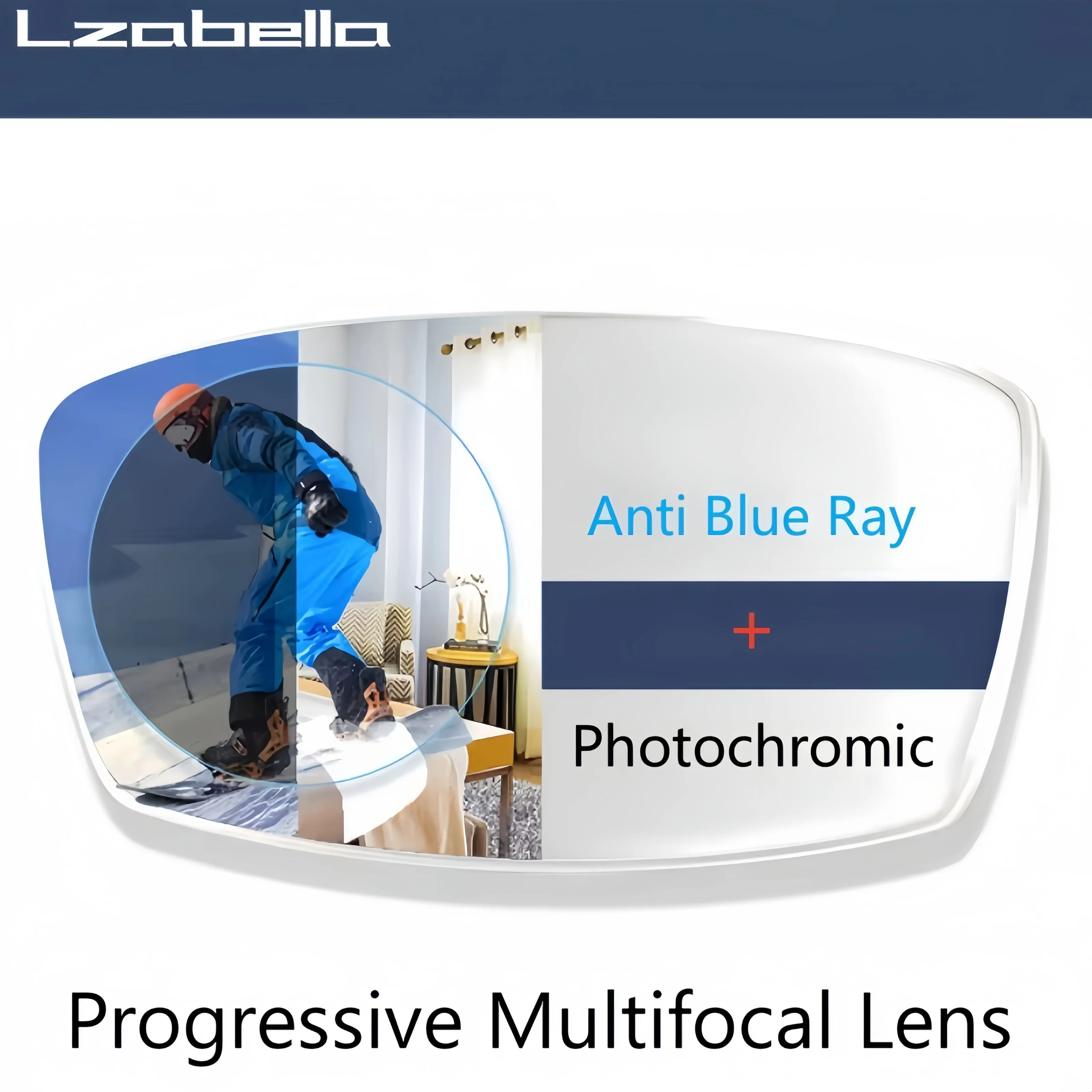 1.56/1.61/1.67/1.74 anti blue light photochromic progressive multifocal lens anti reflective multifunctional lens 1 pair