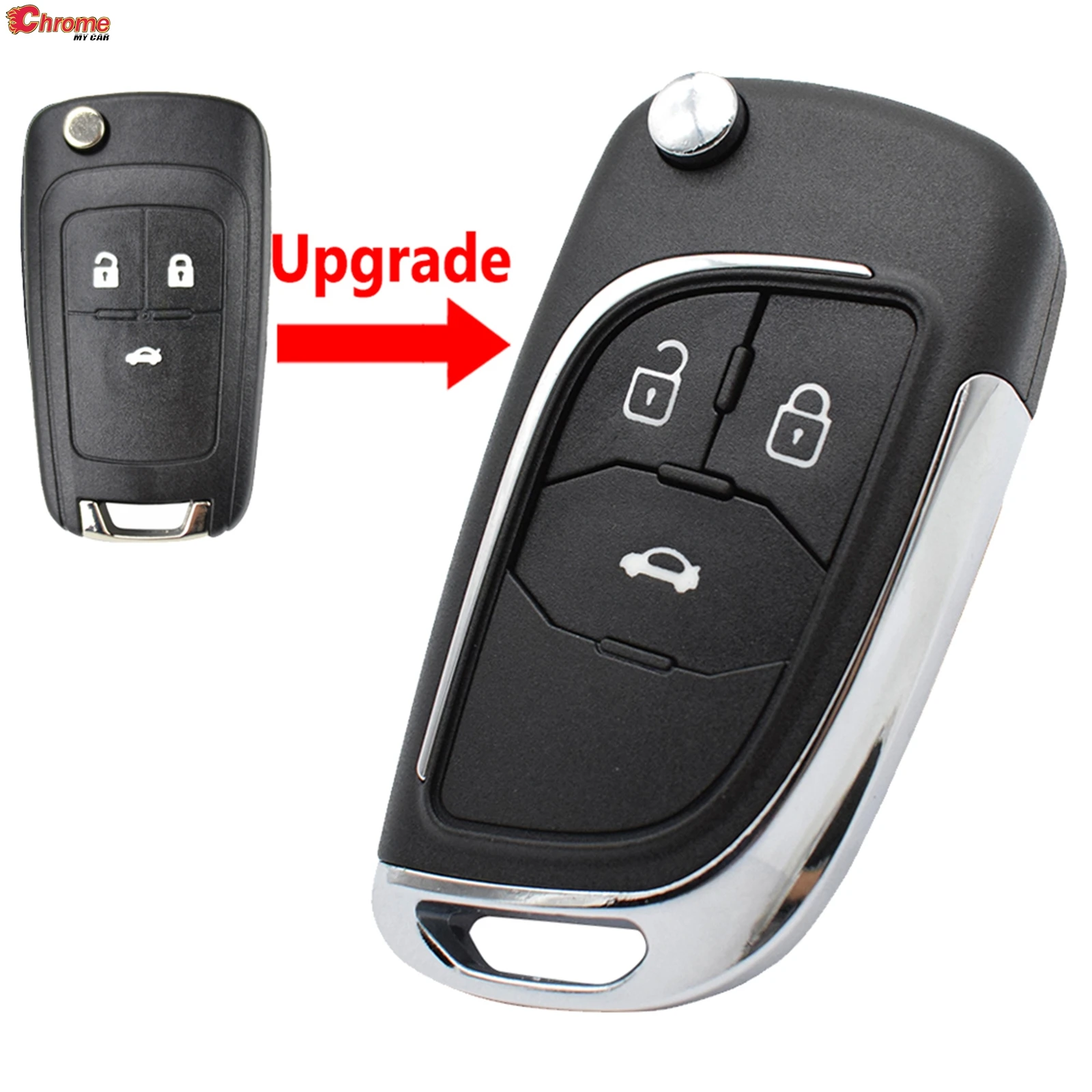 

Автоматический чехол для ключа для Vauxhall Opel Adam Astra J Corsa E Insignia Mokka Zafira Cascade, модифицированный складной чехол для дистанционного управления, замена брелка