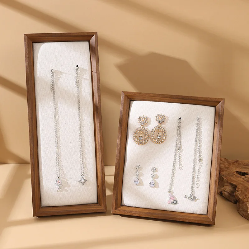 

Earrings Storage Jewelry Decorative Painting Display Props Walnut Jewelry Tray Earrings Display Stand Jewelry Store Earrings