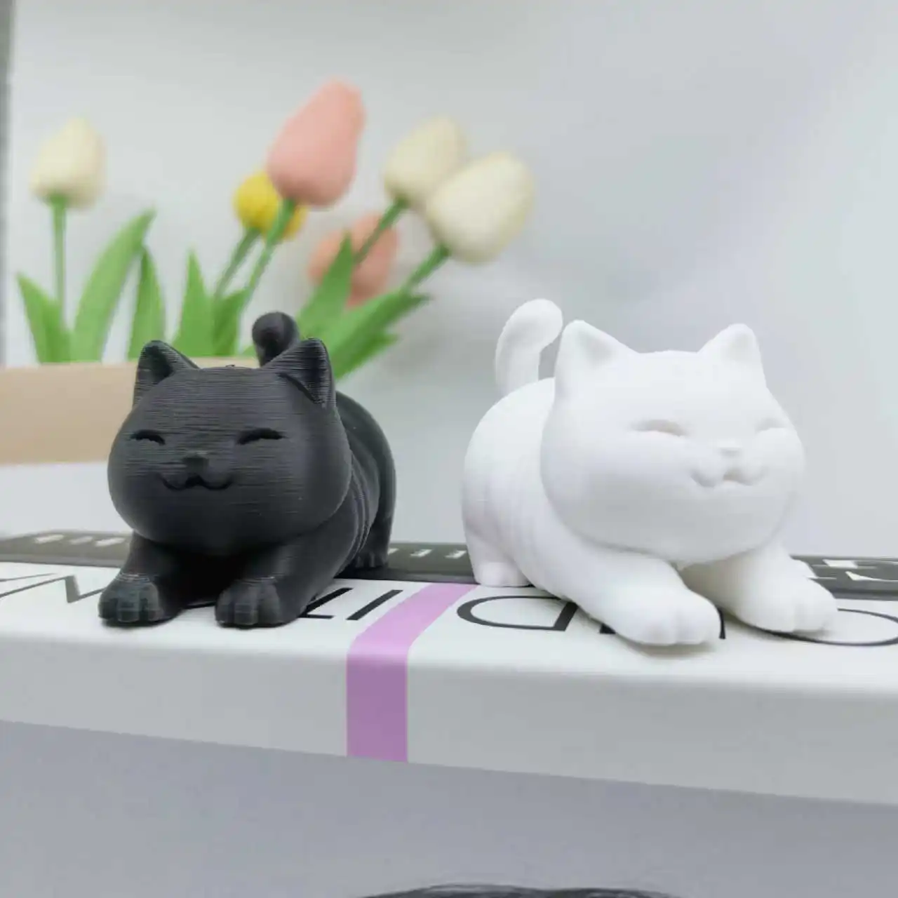 طباعة ثلاثية الأبعاد، محاكاة إبداعية لطيفة للغاية، تمثال قطة صغير سمين، تمثال قطة إبداعي عصري، ديكور سطح المكتب