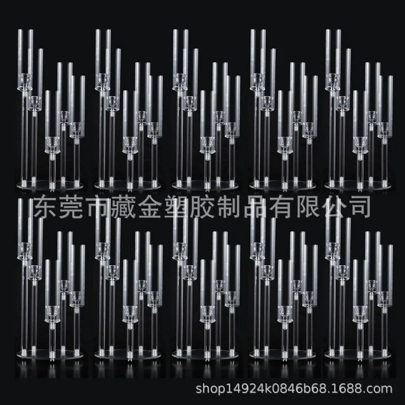 Wedding props Road guide solid stick transparent acrylic 5 heads high candlestick wedding, party decorations