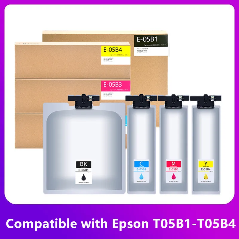 

New T05B1 T05B2 T05B3 T05B4 Ink Cartridge With Pigment Ink For Epson WorkForce Pro WF-C878R WF-C879R C878R C879R Printer Ink Bag