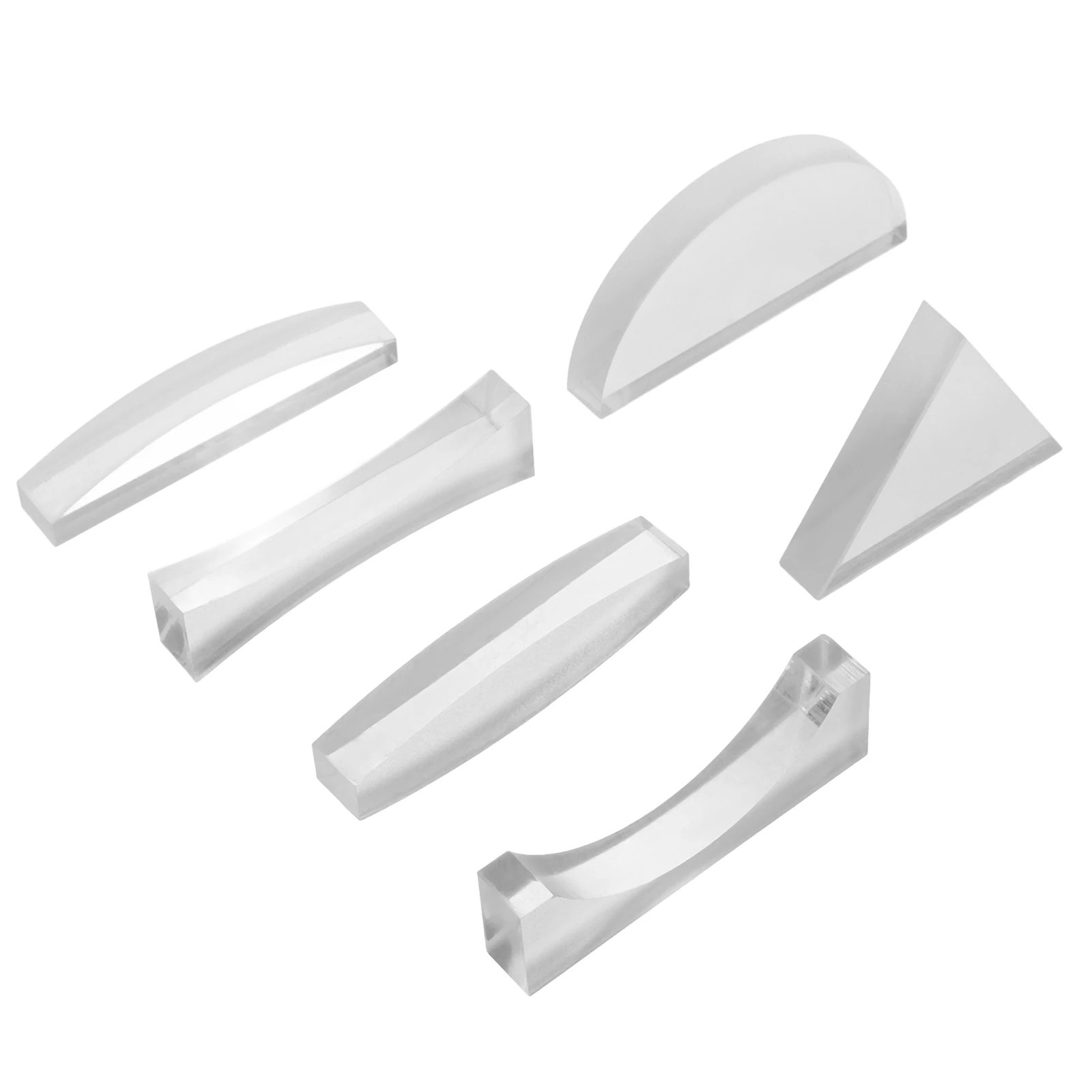 

6pcs Lens Set Physics Teaching Optical Acrylic Convex Concave Science Experiment Kits Lab Classroom Use