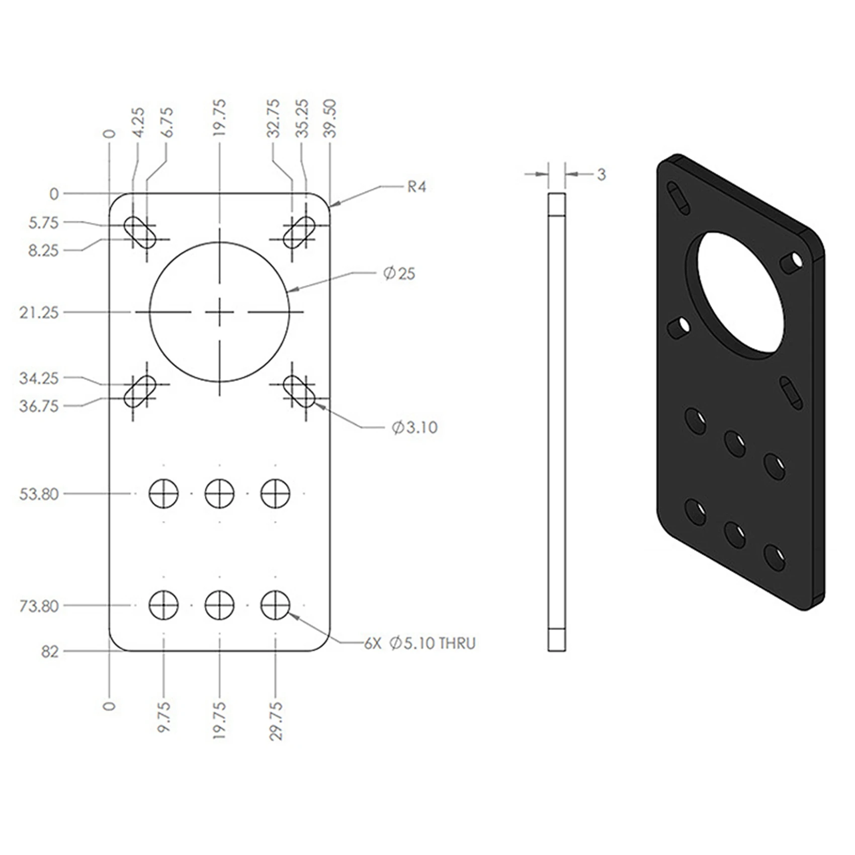 

AA49 2X 3D Printer - Aluminum Nema 17 Stepper Motor Mount Plate For CNC Machine 3D Printer For Openbuilds CNC Parts