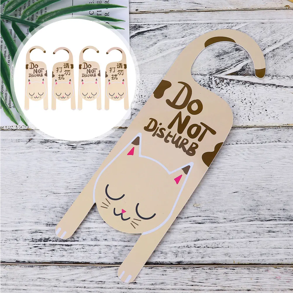 4 Stück doppelseitige PVC-Türhänger-Schilder zum Aufhängen von Knopf-Tags, nicht stören, einfache Montage, Türschild-Aufhänger für Büro, Club