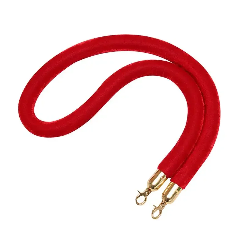 Crowd Control Rope Barrier Rope Industrial Hook Self-Closing Buckle Velvet Cord 1PC Red/yellow/green/ Black/blue