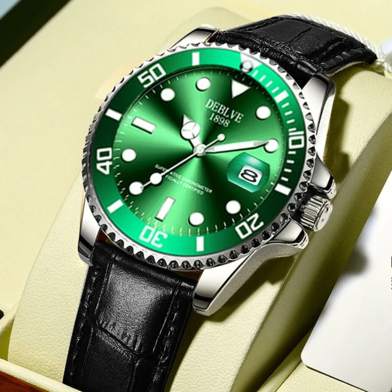 Men's Calendar, Luminous Belt, Business Watch, Movable Rotating Cover, Fashionable Men's Quartz Watch