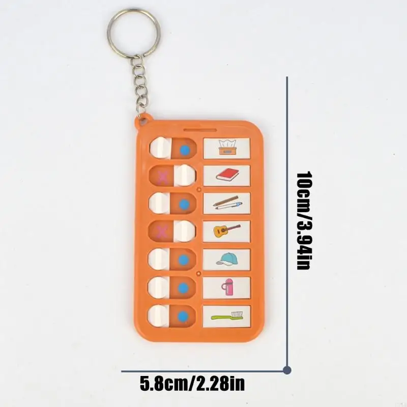 U75B Reminder Board for The Elderly Kids Daily Schedule Keyring Chore Chart Keychains Daily Task Planning Pad Keyrings