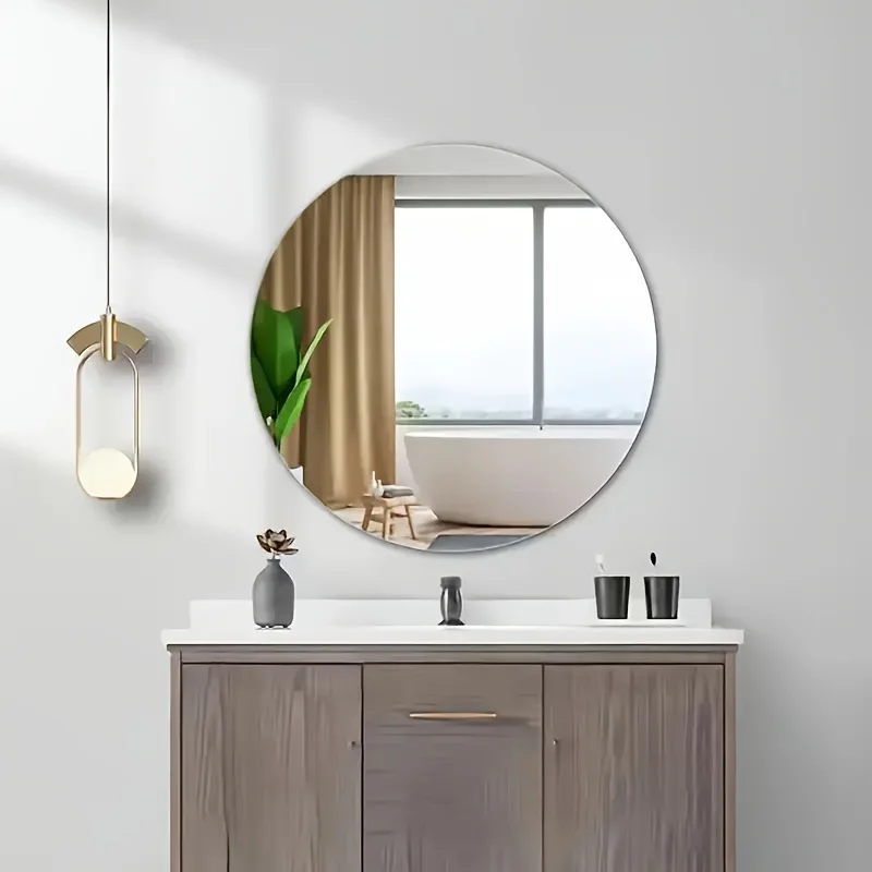 Handy Round Cosmetic Mirror Acrylic Mirror 6PCS Tray Birthday Party Decor Dining Table Wedding Photo Props Gift 15CM 1MM