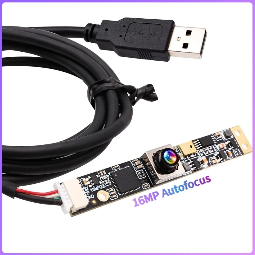 ELP 16MP Autofocus Mini USB Camera module 100Degree No Distortion Wide Angle PC Camera with MIC for PC,Pi,Laptop