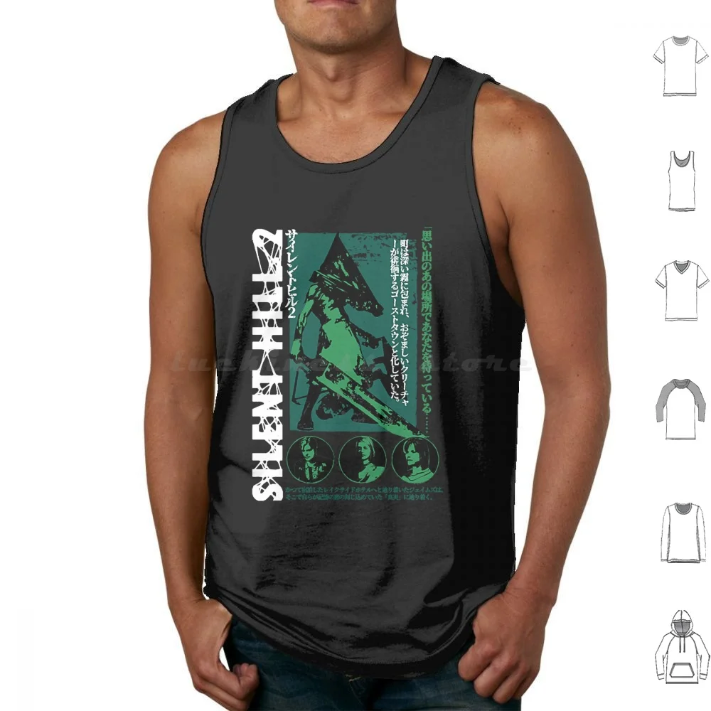 Pyramid Headt-Tank Tops Print Cotton Silent Hill Silent Hill 2 Horror James Silent Pyramid Head Hill Scary Video Game