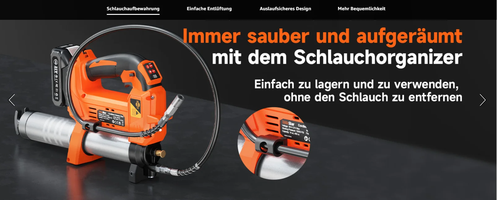 Taskstar 10000PSI Elektrisches Fettpressen-Set, verbesserte Fettpresse 4,6 oz/min für Traktoren, LKWs, für Makita 18V Akku. – Detail 8