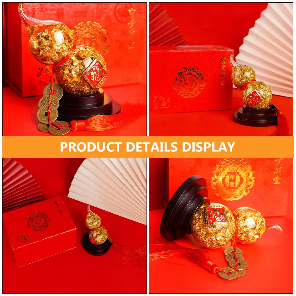 

Crystal Gourd nament Craft Creative Home Decor Desktop Gold Decoration 8cm Elegant Prosperity Symbol Fortune Artifact