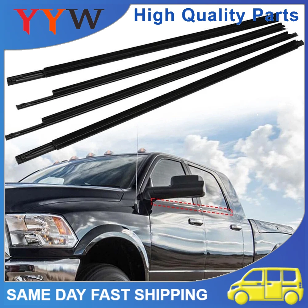 

4PCS Quality Car Weatherstrip Window Moulding Trim Seal Belt 55112376AH 55372138AHM For DODGE RAM 1500 2500 3500 2009-2021
