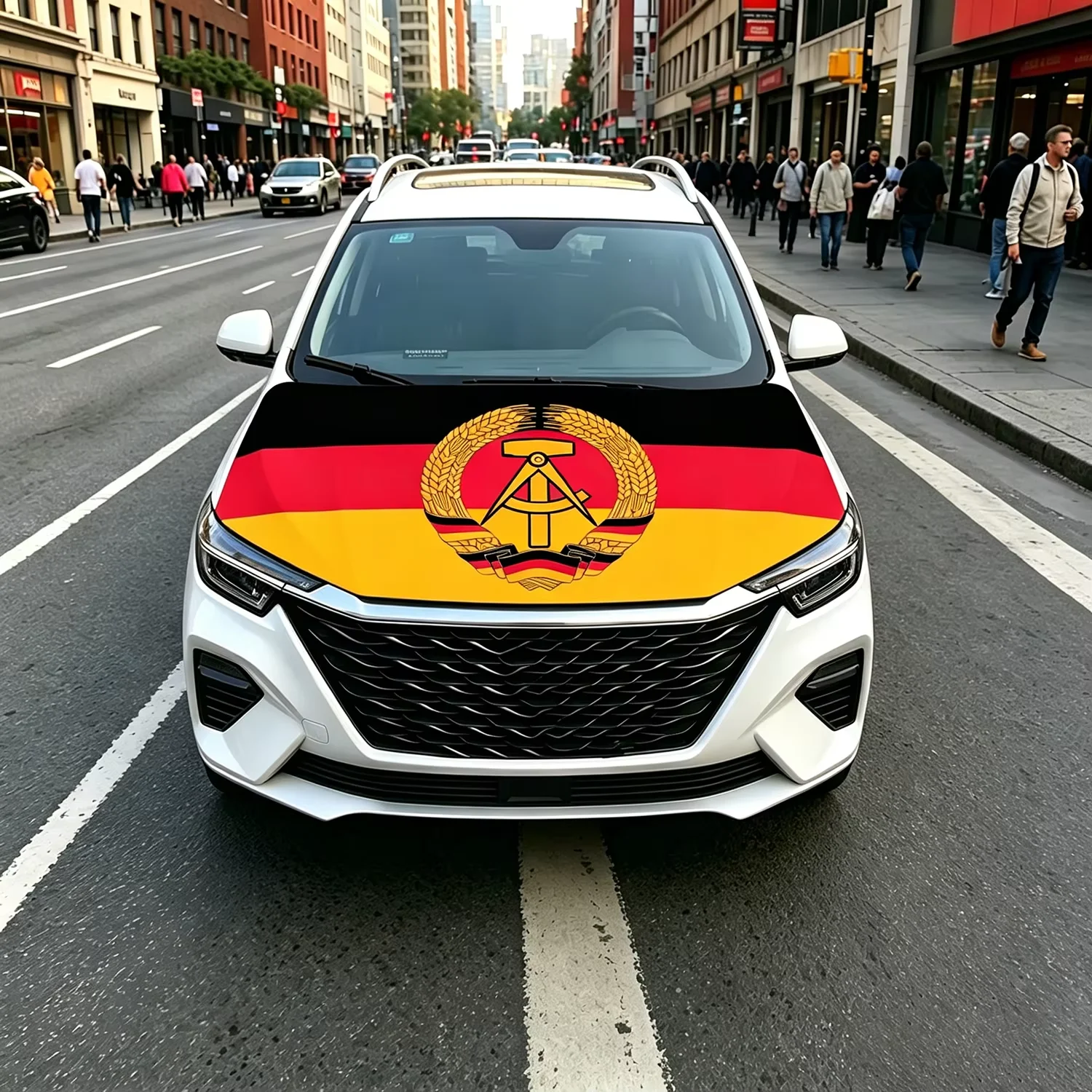 National Flag 115x160CM Car Hood Cover Flag  Decorative Automobile Engine Hood Wrap for Vehicle Decoration Customized Flag