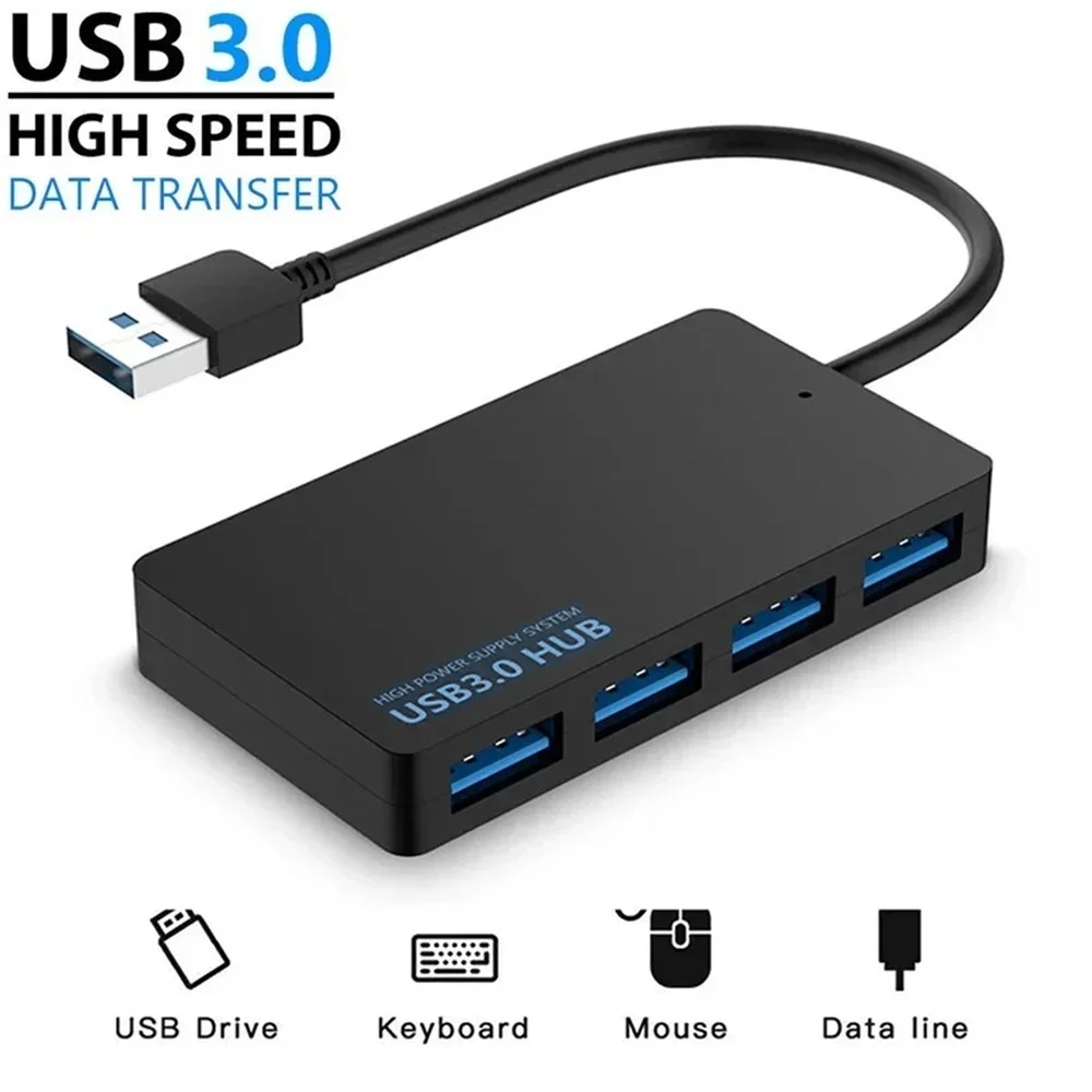 4 Port USB 3.0 HUB Extender Adapter High Speed Data Transfer Docking Station Splitter for PC Laptop Accessories