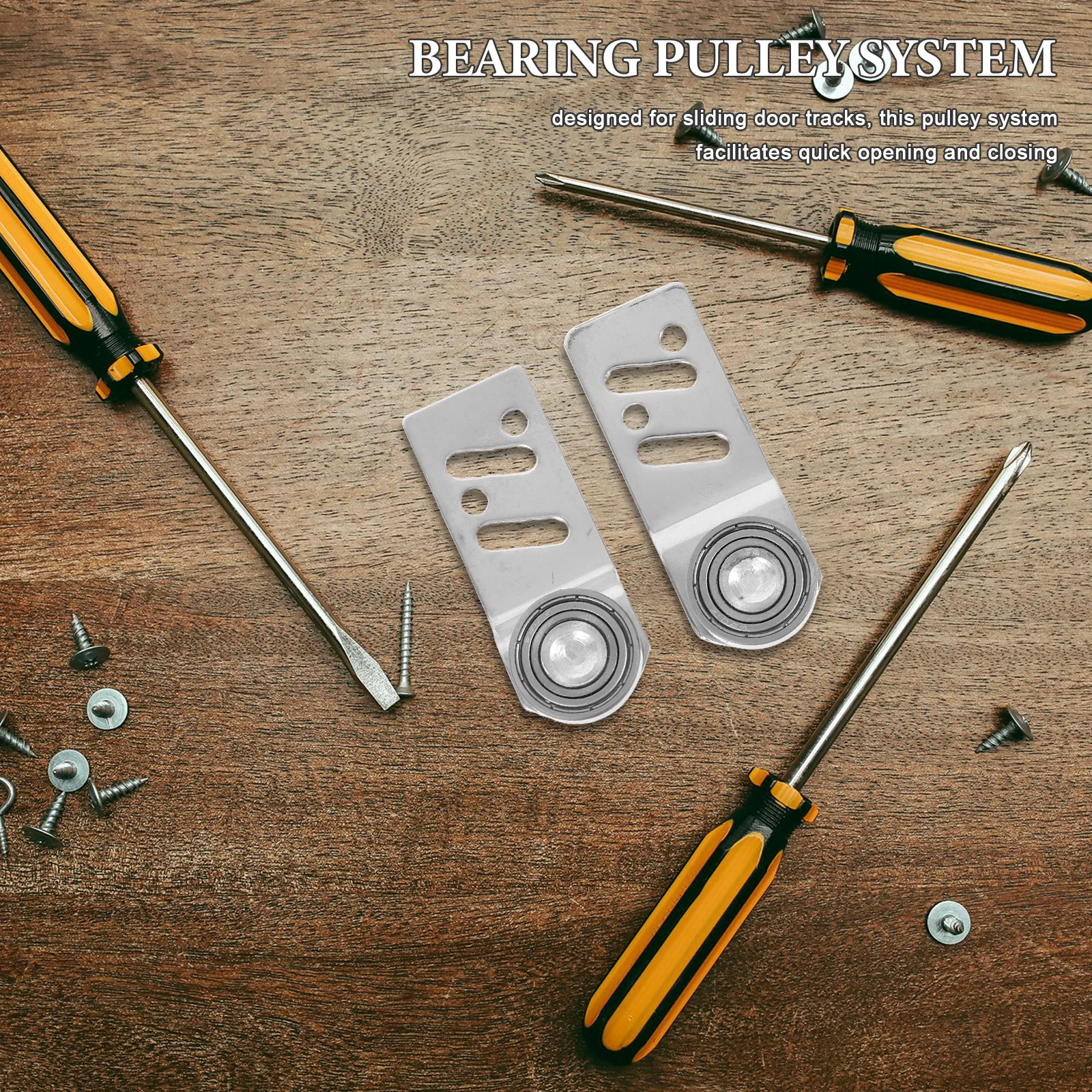 

1Pair Stainless Steel Sliding Door Pulley 23mm Axle Heavy-Duty Bearing Pulley Wheel Angled Sliding Door Track for Industrial