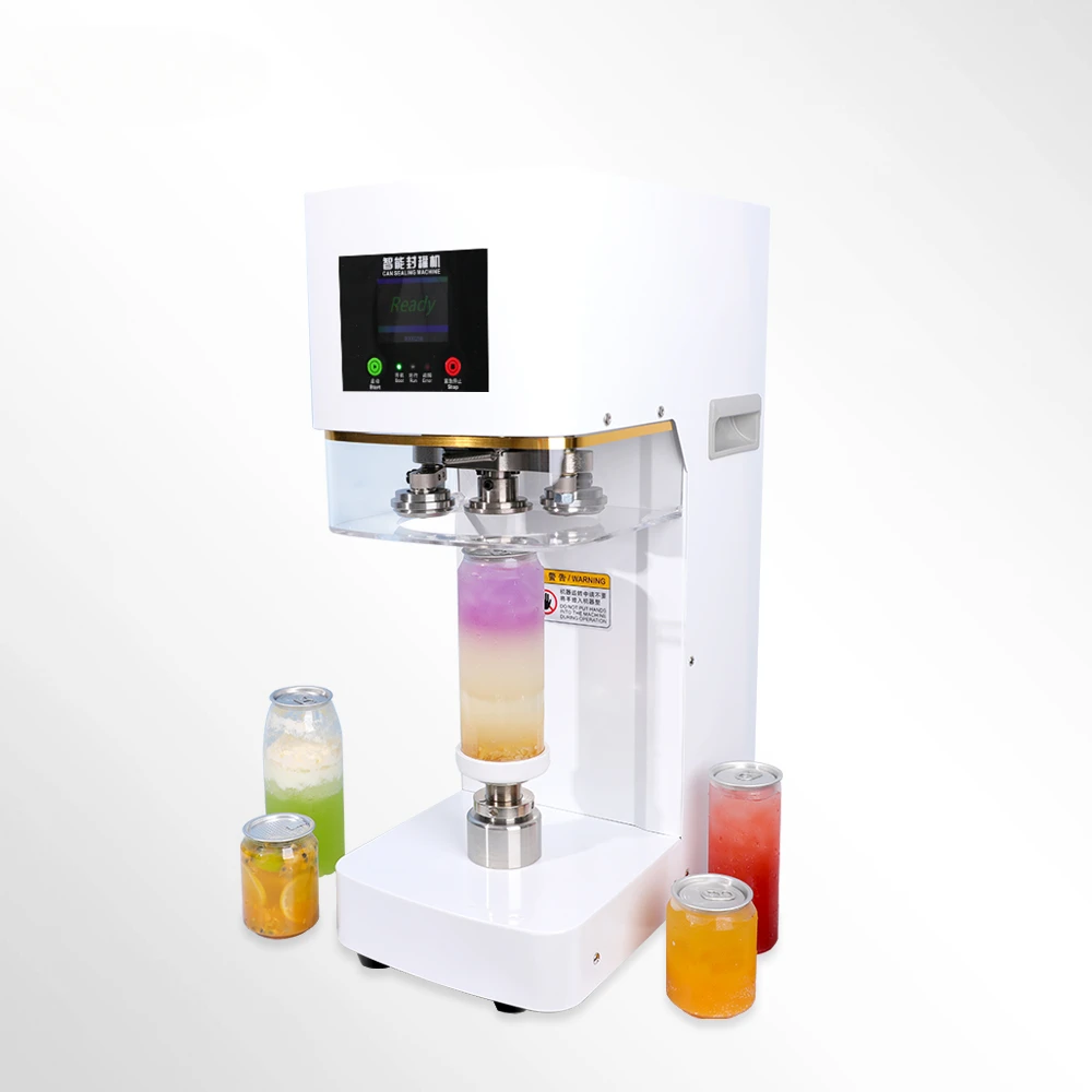 

High Quality White Pop Can Sealing Machine Seal Many Size Cans Fully Automatic Bubble Tea Can Sealer Machine