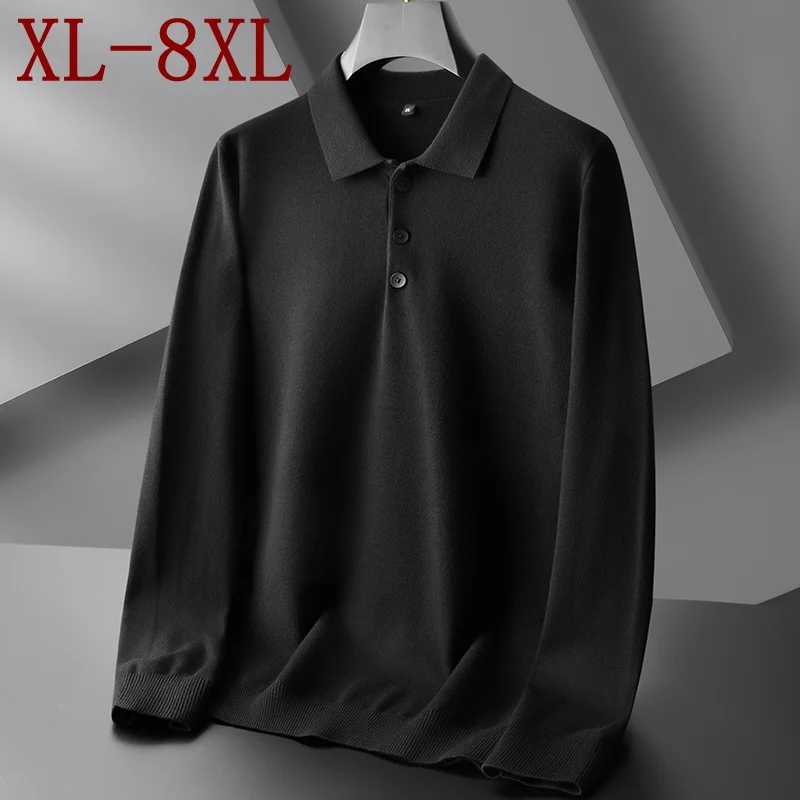 

6XL 8XL 7XL New Fall Winter High End Business Cashmere Sweater Men Long Sleeve Loose Pullover Men Casual Keep Warm Pull Homme