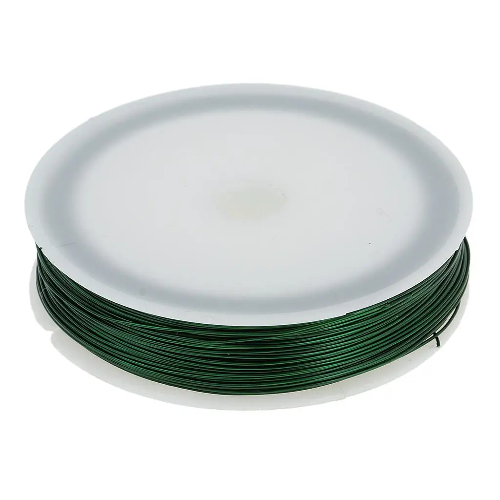 40m Length 0.5mm Diameter Iron Wire Thin Iron Line for DIY Models Makings & Bindings Green