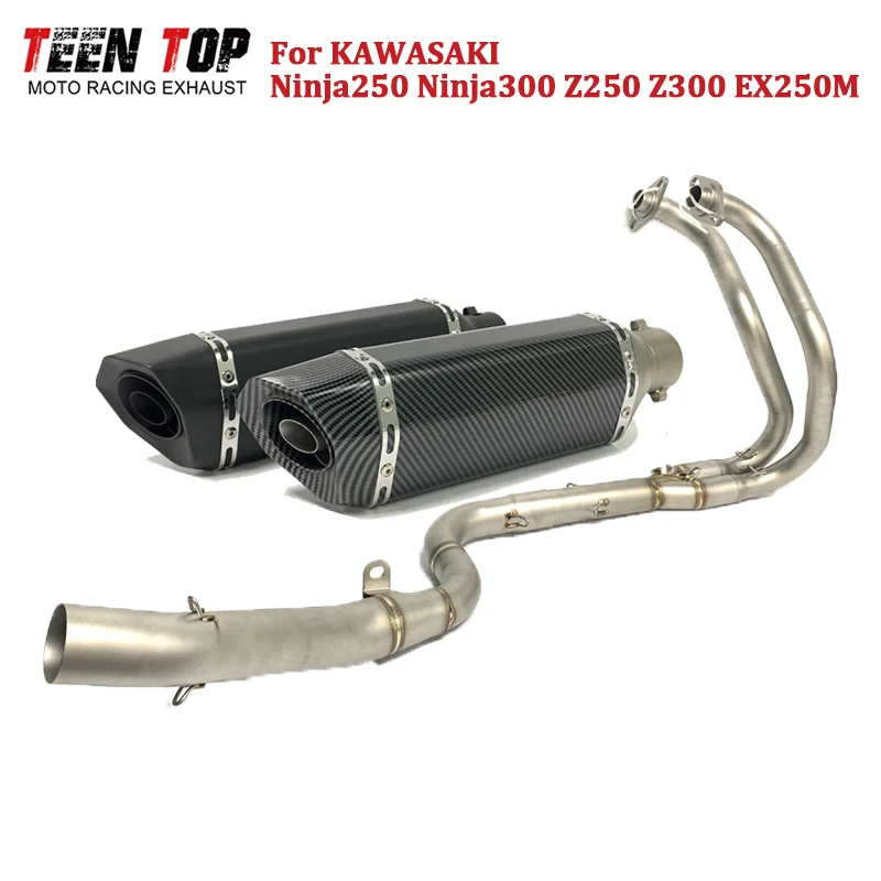 

NINJA300 Z300 Exhaust Pipe For Kawasaki Ninja250 Z250 Full Exhaust System Exhaust Muffler DB Killer Slip-on 51mm Front Link Tube
