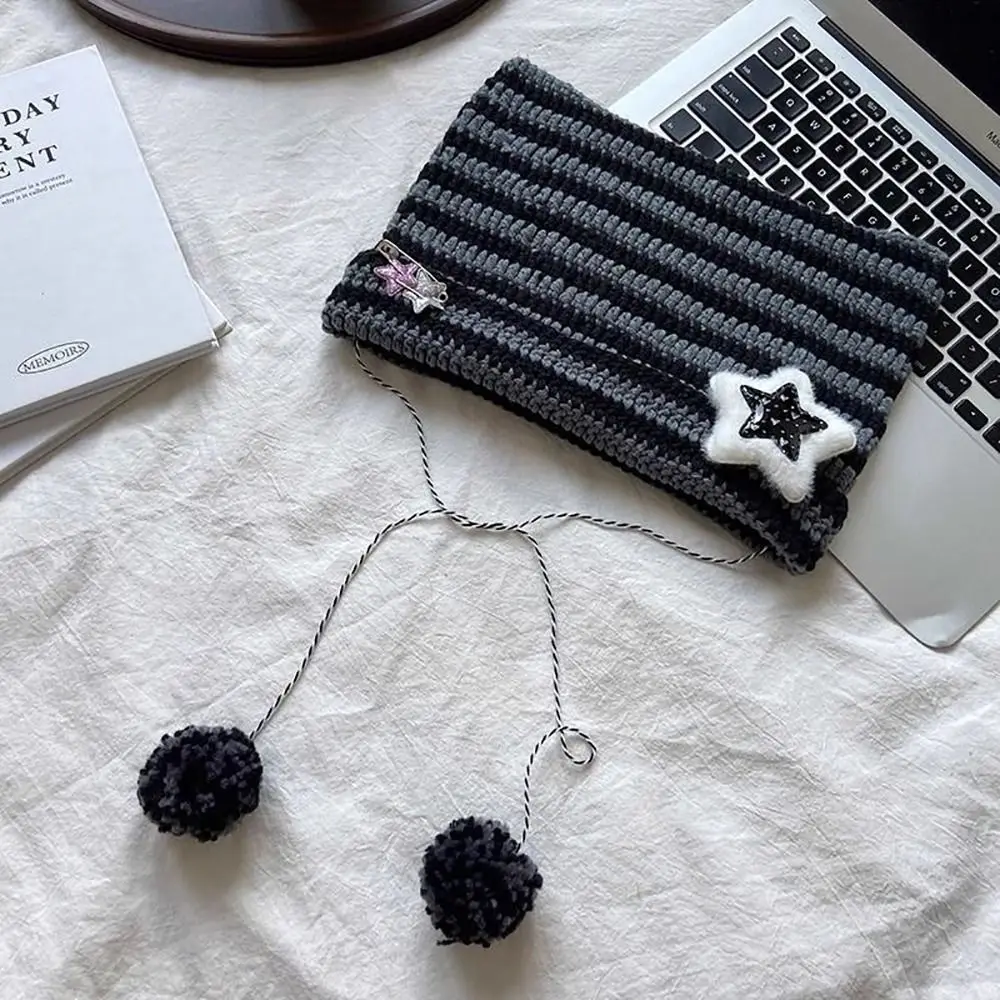 Ears Pointed Pullover Y2K Cute Y2K Beanie Hat Striped Star Devil Hat Devil Ear Cat Autumn Winter