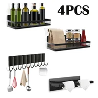 Set de 4 estantes magnéticos para nevera con ganchos