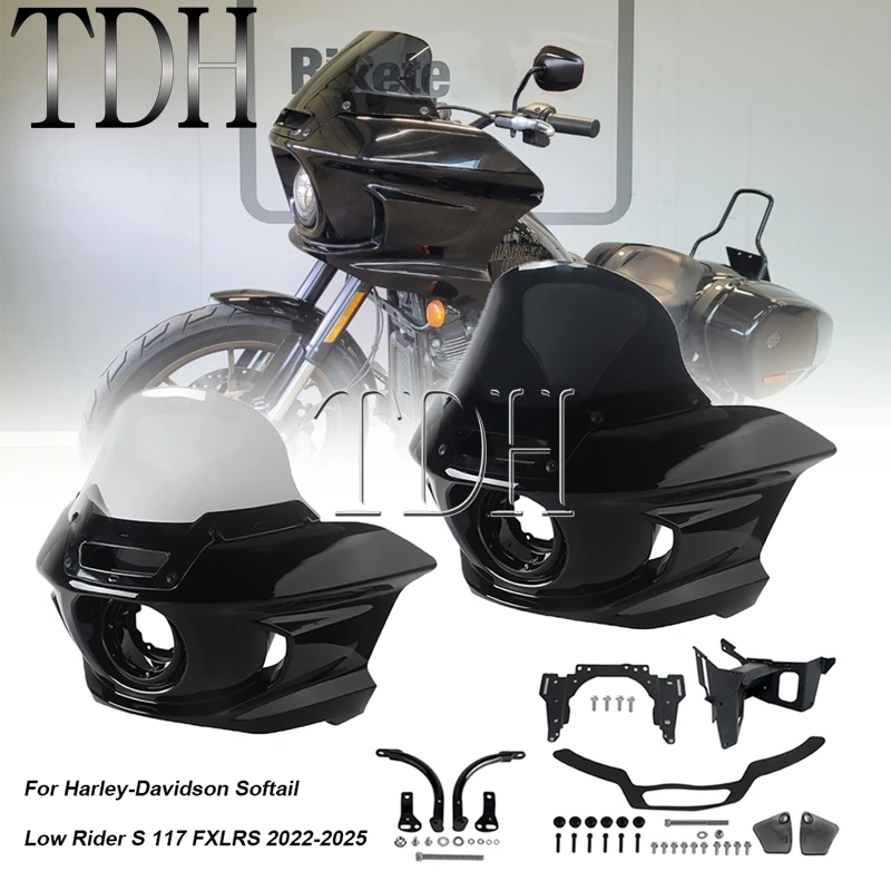 

Motorcycle Front Fairing Windshields Windscreen Kits For Harley Softail Low Rider S FXLRS LowRiderS 2022-2025 Headlight Fairings