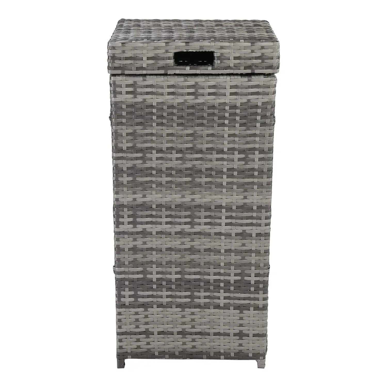 24 Gallon Rattan Trash Can Outdoor Wicker Trash Bin with Lid, Rattan Outdoor Corner Wastebasket Garbage Can