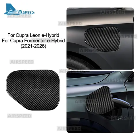 Charging Port Sticker For Cupra Leon/Formentor e-Hybrid PHEV 2021-2026 Black Real Dry Hard Carbon Fiber Car Exterior Accessories