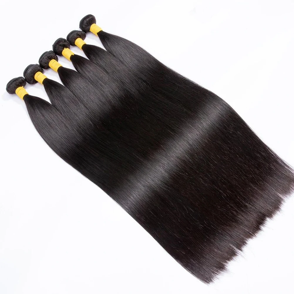 

100% Unprocessed Virgin Hair Straight Human Hair Bundles Natural Black 1/3/4 Bundles Brazilian 14-30 Inch Human Hair Extensions