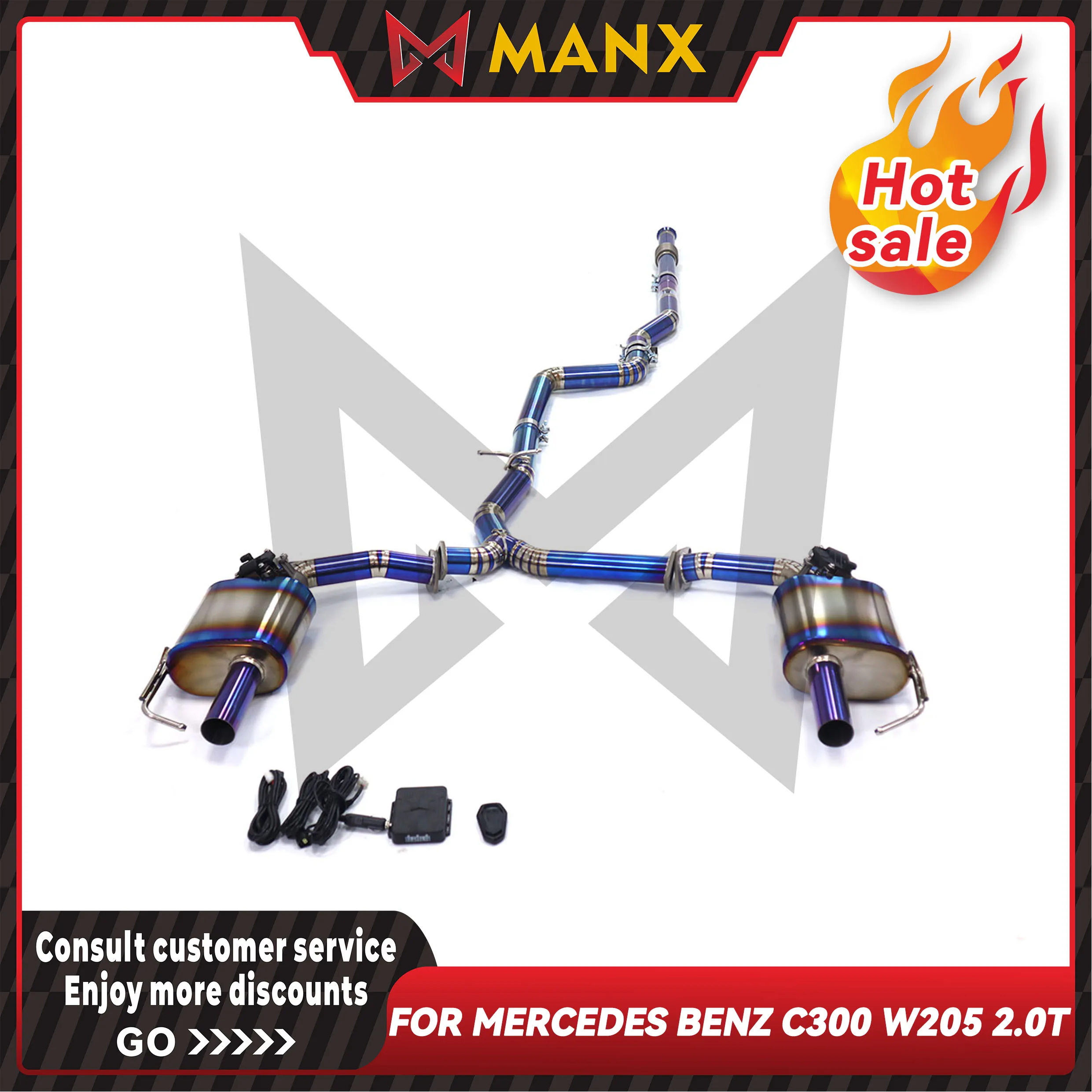 

Catback из титанового сплава подходит для выхлопной системы автомобиля Mercedes Benz C300 W205 2.0T с высокой производительностью расхода