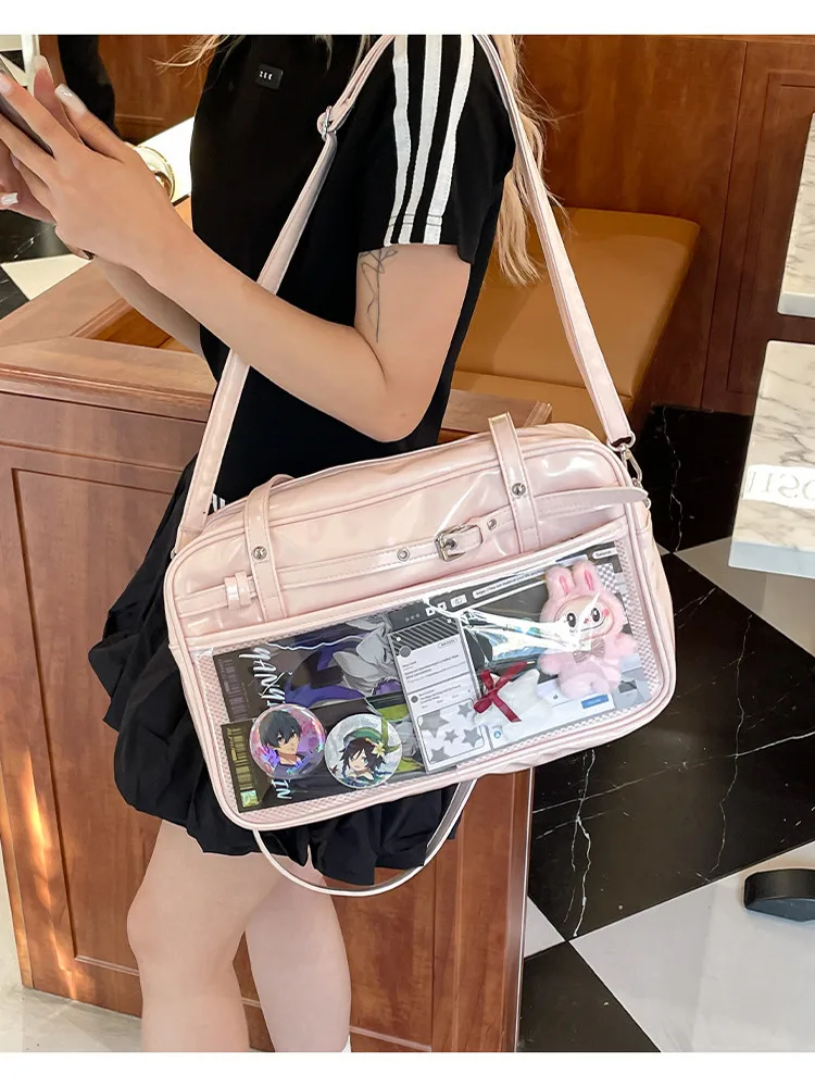 

Large Capaci Transparent oulder Bag Be's Fi Japanese Sle JK orm Crossbody Bag Versatile Painful Bag for ly